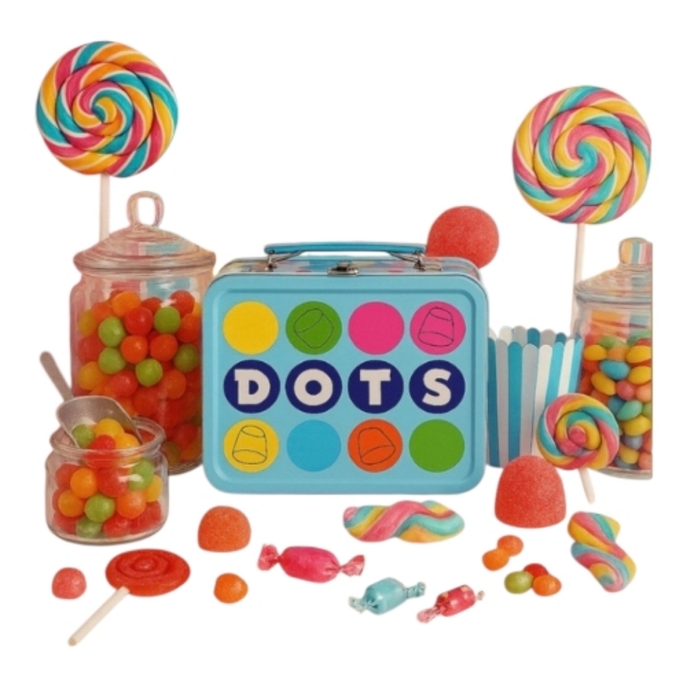 VINTAGE 2007 LOUNGEFLY DOTS CANDY METAL LUNCH BUCKET NEVER USED